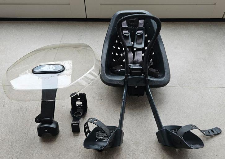 Yepp Fietsstoeltje Voorzitje, Fietsen en Brommers, Fietsaccessoires | Fietsstoeltjes, Gebruikt, Voorzitje, 9 t/m 18 kg, Voetsteuntjes