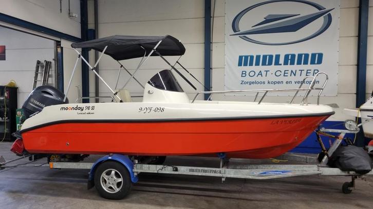 Moonday 540SD Limited Ed. met Yamaha F115 (bj 2022), Watersport en Boten, Vis- en Consoleboten, Gebruikt, 70 pk of meer, 3 tot 6 meter