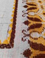 Vintage geweven tafelkleed beige bruin geel 165/120, Huis en Inrichting, Etten-Leur, Djt@dejuistetoon.eu, Ophalen of Verzenden