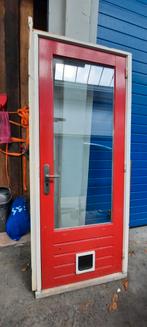 Hardhouten kozijn hardhouten tuindeur dubbel glas driepuntss, 75 tot 150 cm, Raamkozijn, Ophalen of Verzenden, Zo goed als nieuw