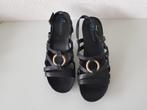 Timberland maat 41 mooie zwarte leren sandalen bijna nieuw !, Verzenden, Zwart, Sandalen of Muiltjes, Zo goed als nieuw