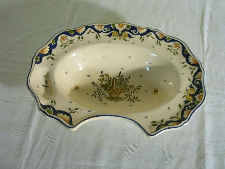 19e eeuwse scheerkom Rouen, Antiek en Kunst, Antiek | Keramiek en Aardewerk, Ophalen of Verzenden