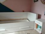Wit Houten Bed met Nachtkastje, Huis en Inrichting, Ophalen, 90 cm, Eenpersoons, Wit