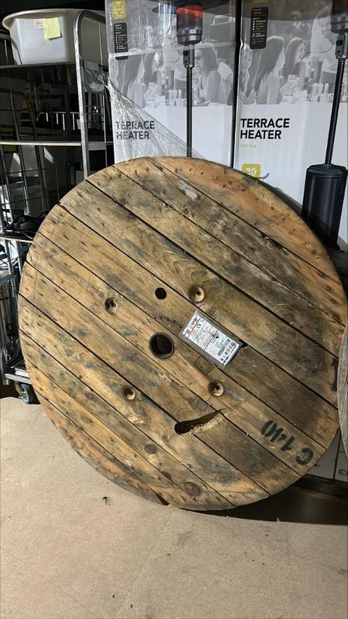 Tafelblad haspel, Huis en Inrichting, Tafelonderdelen, Gebruikt, Tafelblad, 100 tot 150 cm, 100 tot 150 cm, Rond, Overige houtsoorten
