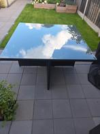Tuintafel met glasplaat, Ophalen, Gebruikt, Rechthoekig, Aluminium