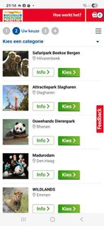 4 tickets naar keuze, Twee personen, Ticket of Toegangskaart