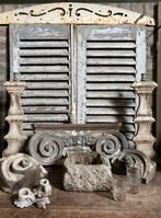 Antiek franse kandelaars, kapiteel, zandsteen trog, Ophalen of Verzenden