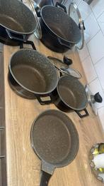 5-delige pannenset - Gebruikt, maar nog goed!, Huis en Inrichting, Keuken | Potten en Pannen, Overige materialen, Gebruikt, Inductieplaat