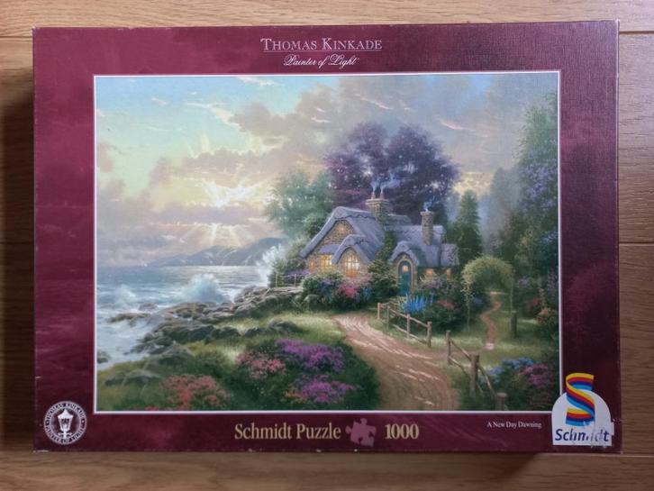Thomas Kinkade – A new day dawning – 1000 stukjes – Schmidt, Hobby en Vrije tijd, Denksport en Puzzels, Zo goed als nieuw, Legpuzzel