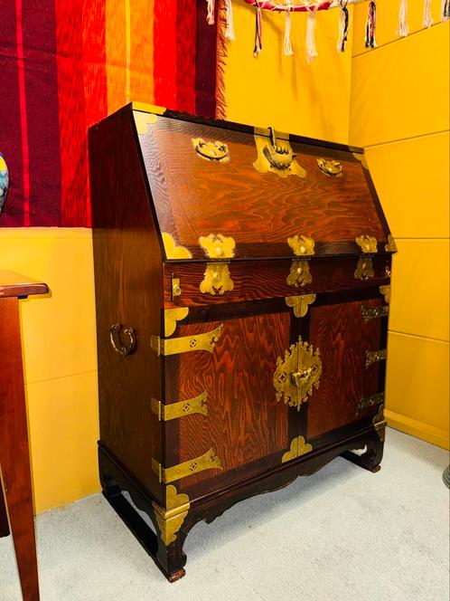 Prachtige Korreaanse secretaire bureau van zware kwaliteit, Huis en Inrichting, Kasten | Secretaires, Ophalen