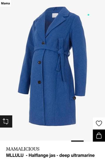 Mamalicious Halflange Jas Blauw maat M beschikbaar voor biedingen