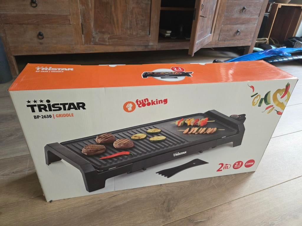 Tristar BP-2630 Grillplaat - Nieuw in doos, Ophalen of Verzenden, Nieuw, 4 t/m 7 personen
