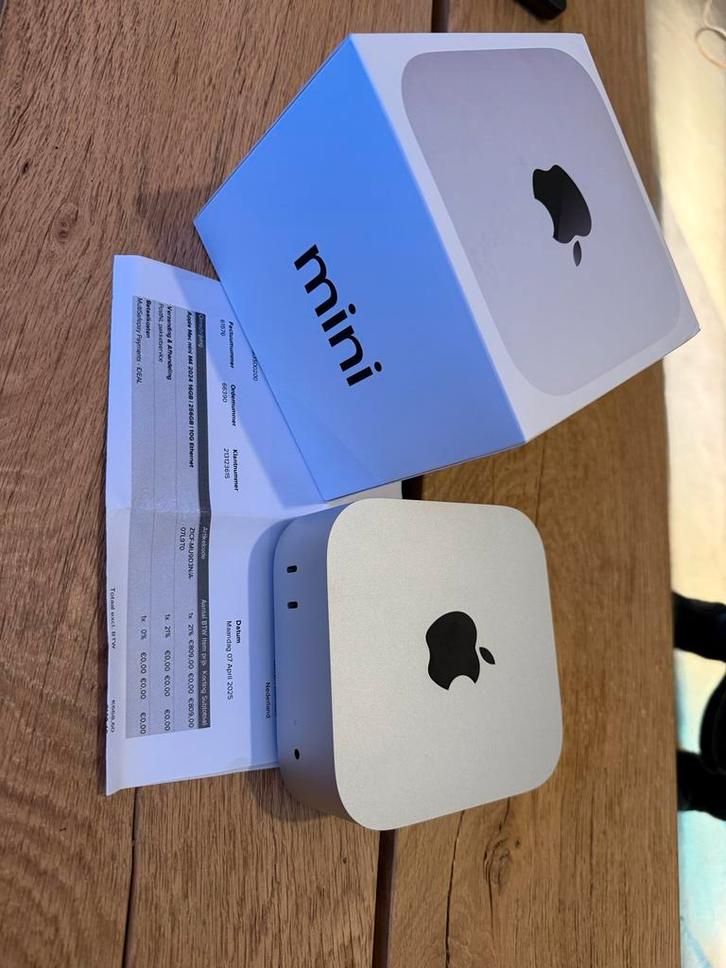 M4 Mac mini (2024) 10Gbit Ethernet - Factuur & Doos, Computers en Software, Apple Desktops, Zo goed als nieuw, Mac Mini, SSD, Onbekend
