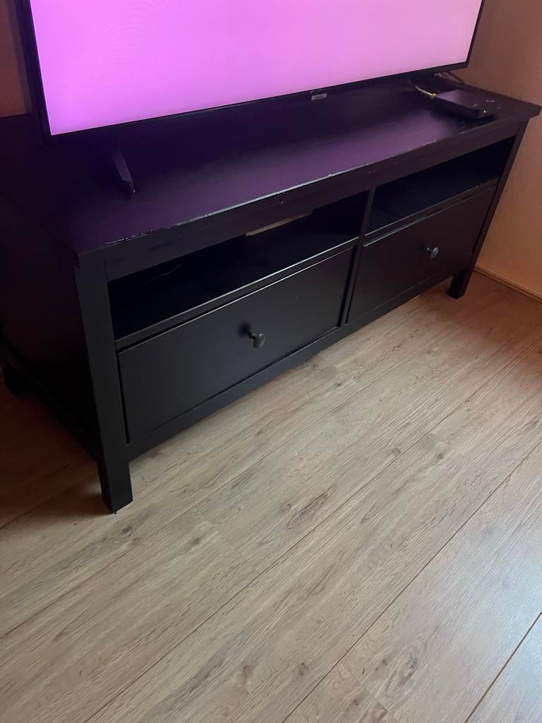 Zwart TV Meubel met 2 Lades, Huis en Inrichting, Ophalen, Overige materialen, Gebruikt, 100 tot 150 cm