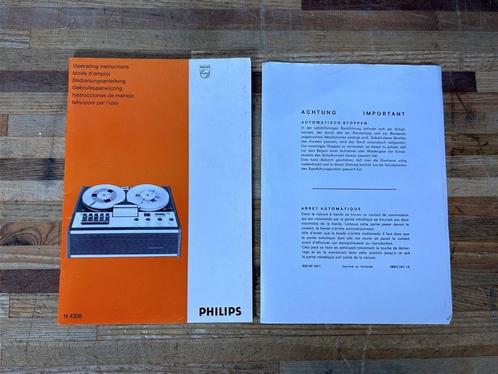 A1367. Handleiding van Philips N4308 bandrecorder, Audio, Tv en Foto, Overige Audio, Tv en Foto, Zo goed als nieuw, Ophalen of Verzenden