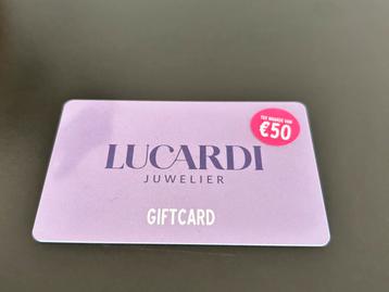 Lucardi giftcard / cadeaubon €50,-  beschikbaar voor biedingen