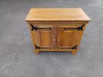 tv kast massief eikenhout, ijzer beslag, 85 br. 75 hg. 45 dp, Huis en Inrichting, Ophalen, Gebruikt, Eikenhout, 50 tot 100 cm