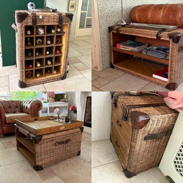 Rivièra Maison set: wijnkast, salontafel, bijzettafel, kast beschikbaar voor biedingen