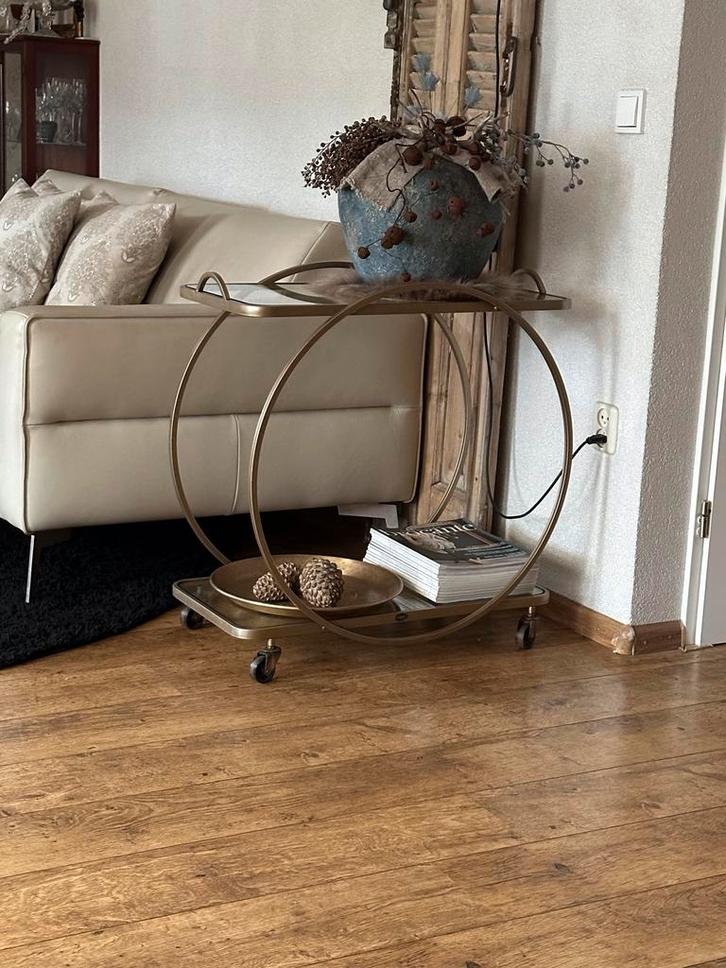 Riverdale trolley Avaro., Huis en Inrichting, Tafelonderdelen, Gebruikt, Tafelblad, Minder dan 50 cm, 50 tot 100 cm, Rond, Metaal