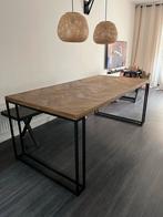 Eettafel eiken fineer vissengraat 190x95, Huis en Inrichting, Tafels | Eettafels, Ophalen, Gebruikt, Eikenhout, 50 tot 100 cm