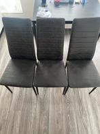 Set van 3 Grijze Eetkamerstoelen, Huis en Inrichting, Stoelen, Drie, Ophalen of Verzenden, Zo goed als nieuw, Metaal