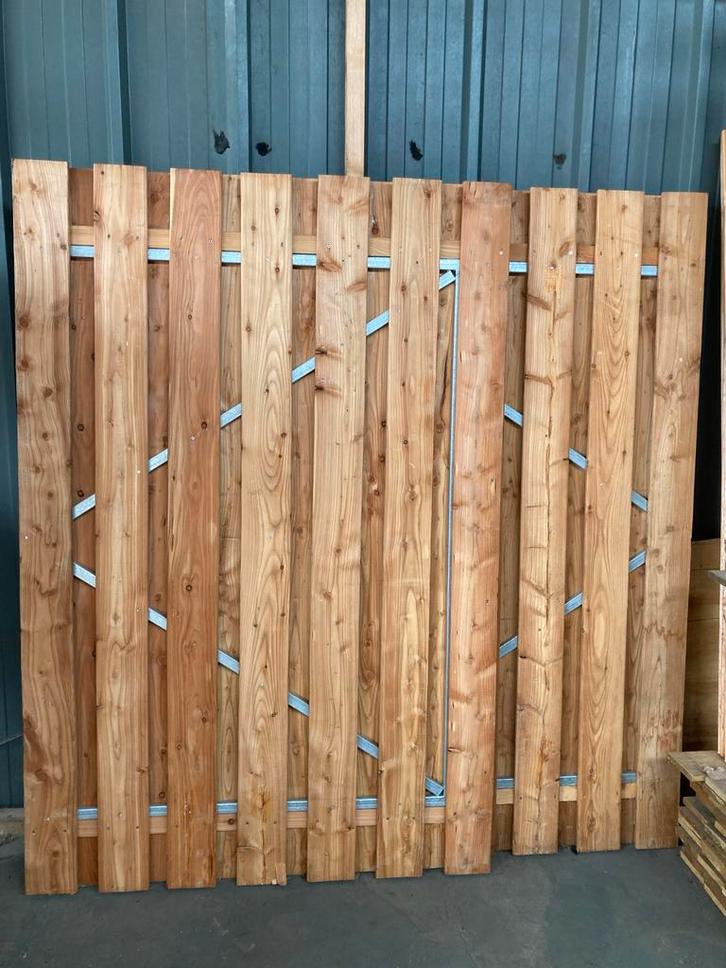 Douglas Dubbele Poort 2x130x195cm, Tuin en Terras, Schuttingen, Nieuw, Hout, 1 tot 2 meter, Minder dan 3 meter, Ophalen