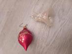 oude glazen kerstbal en kerstklok, Ophalen of Verzenden, Gebruikt