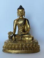 Medicijnboeddha Brons Verguld Tibet,Nepal gestempeld, Antiek en Kunst, Ophalen of Verzenden