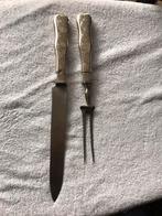 Antiek zilveren vlees messen set, Antiek en Kunst, Antiek | Bestek, Ophalen of Verzenden