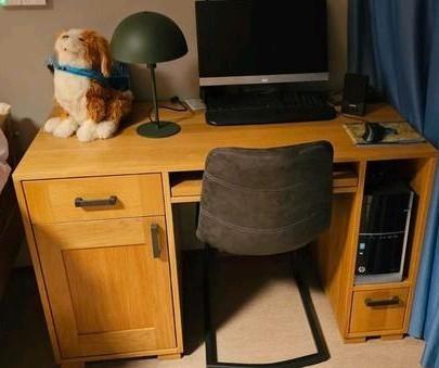 Eikenhouten bureau, Huis en Inrichting, Bureaus, Zo goed als nieuw, Bureau, Ophalen