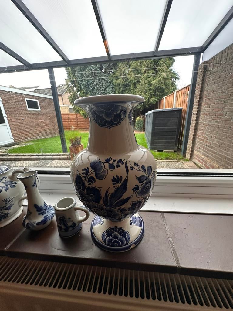 Porseleinen vazen, theepot en meer blauw wit, Ophalen of Verzenden, Zo goed als nieuw