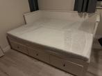 Ikea Hemnes bedbank met lades en matrassen ., Huis en Inrichting, Ophalen, Gebruikt, Wit, Tweepersoons