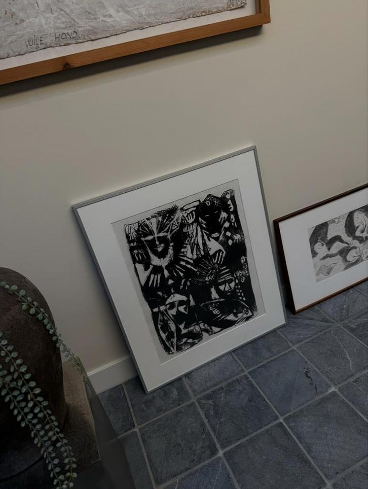 Ets Schilderij Inclusief Lijst, Antiek en Kunst, Kunst | Etsen en Gravures, Ophalen of Verzenden