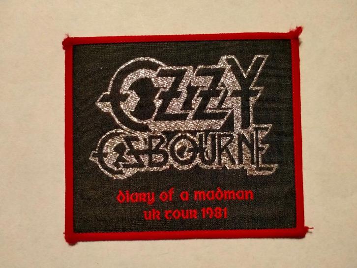 Ozzy Osbourne Diary of a madman uk tour 1981 vintage patch, Verzamelen, Muziek, Artiesten en Beroemdheden, Zo goed als nieuw, Kleding