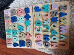 Letter en getallen puzzels, Ophalen of Verzenden, Zo goed als nieuw, 2 tot 4 jaar, Van hout