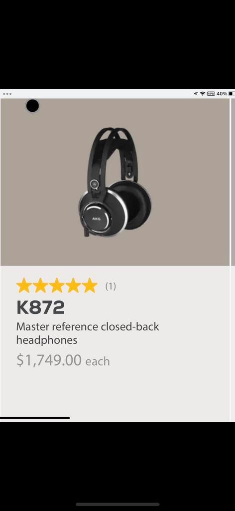 AKG K872 Koptelefoon headphone headtelefoon hifi zgan, Audio, Tv en Foto, Koptelefoons, Zo goed als nieuw, Overige merken, Ophalen