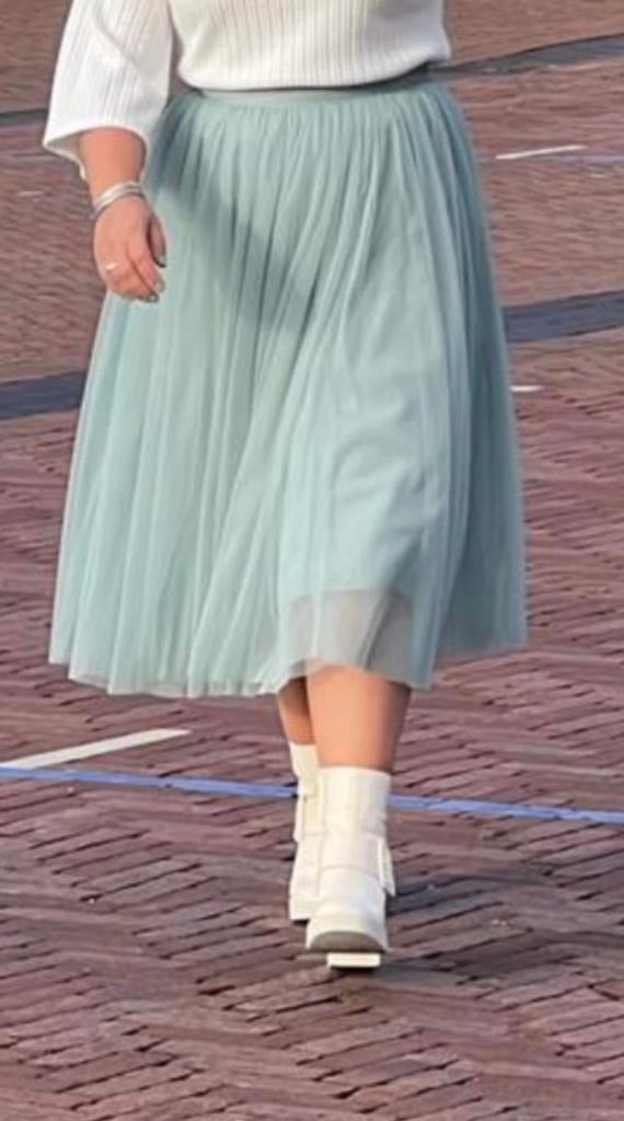 Bianco Evento Ravenna Rok Mint tule, Ophalen of Verzenden, Zo goed als nieuw, Groen, Trouwjurk