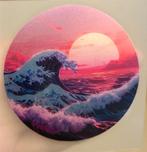 OUTRUN ZON Vaporwave Synthwave Aesthetic STICKER, Ophalen of Verzenden, Nieuw, Bedrijf of Vereniging