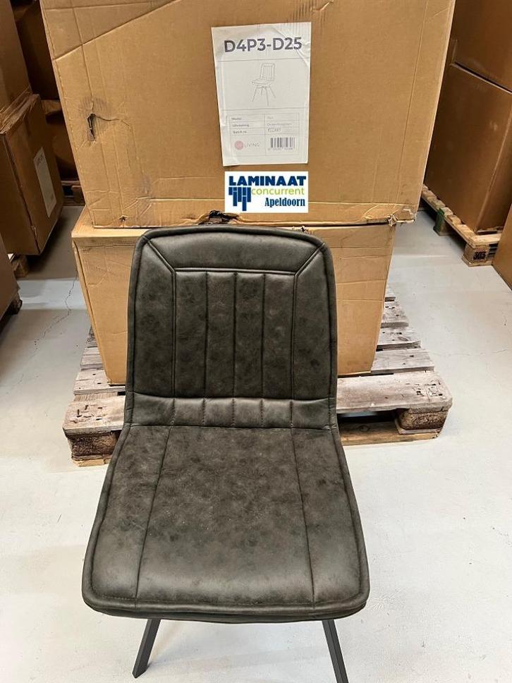 Eetkamerstoel Rijn Mosgroen €39,95p/st. Apeldoorn, Huis en Inrichting, Stoelen, Nieuw, Eén, Kunststof, Leer, Metaal, Stof, Grijs