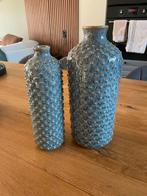 Intratuin vazen blauw/grijs - set van 2, Blauw, Aardewerk of Porselein, Nieuw, Ophalen of Verzenden