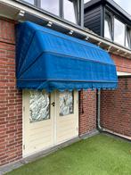 Blauwe houten markies (210 x 110), Tuin en Terras, Zonneschermen, Minder dan 150 cm, Ophalen, Zo goed als nieuw, Markies