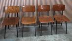 36 x Galvanitas vintage schoolstoelen cafe stoelen retro, Ophalen of Verzenden, Zo goed als nieuw, Bruin, Vijf, Zes of meer stoelen