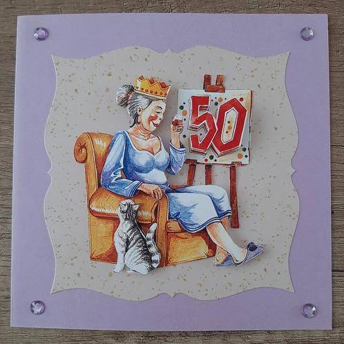3D Wenskaart 50 Jaar, Uitzoeken, Ophalen In Gemert, Hobby en Vrije tijd, Kaarten | Zelfgemaakt, Nieuw, Overige thema's, Ophalen
