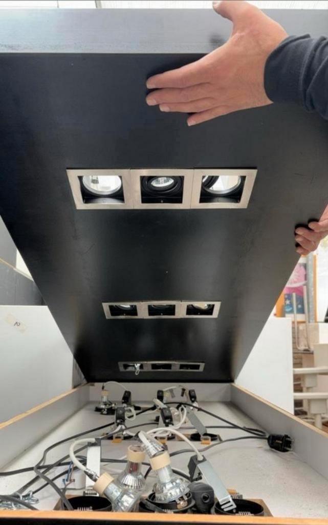 Industriële plafondspots., Huis en Inrichting, Lampen | Spots, Zo goed als nieuw, Metaal of Aluminium, Led, Inbouw, Ophalen of Verzenden