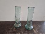 2 robuuste hoge vazen 35cm hoog, Gebruikt, Overige kleuren, Ophalen of Verzenden, Glas
