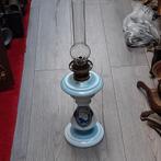 petroleumlamp opaline glas handgeschilderde decoratie antiek, Ophalen