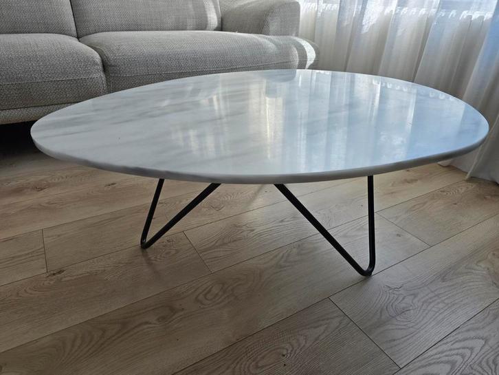 Mooie marmeren salontafel, Huis en Inrichting, Tafels | Salontafels, Gebruikt, Minder dan 50 cm, 50 tot 100 cm, 50 tot 100 cm