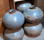 Oude metalen nepalese waterkruik XL kruik sober wonen vaas, Overige kleuren, B, Ophalen of Verzenden, H