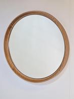 XL Vintage rond spiegel hout kunststof Deens mid century ‘60, Huis en Inrichting, Woonaccessoires | Spiegels, N, Rond, Ophalen of Verzenden