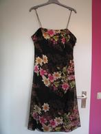 Zijden bloemenjurk, party dress Maat M., Maat 38/40 (M), T.O Dorra, Galajurk, Overige kleuren